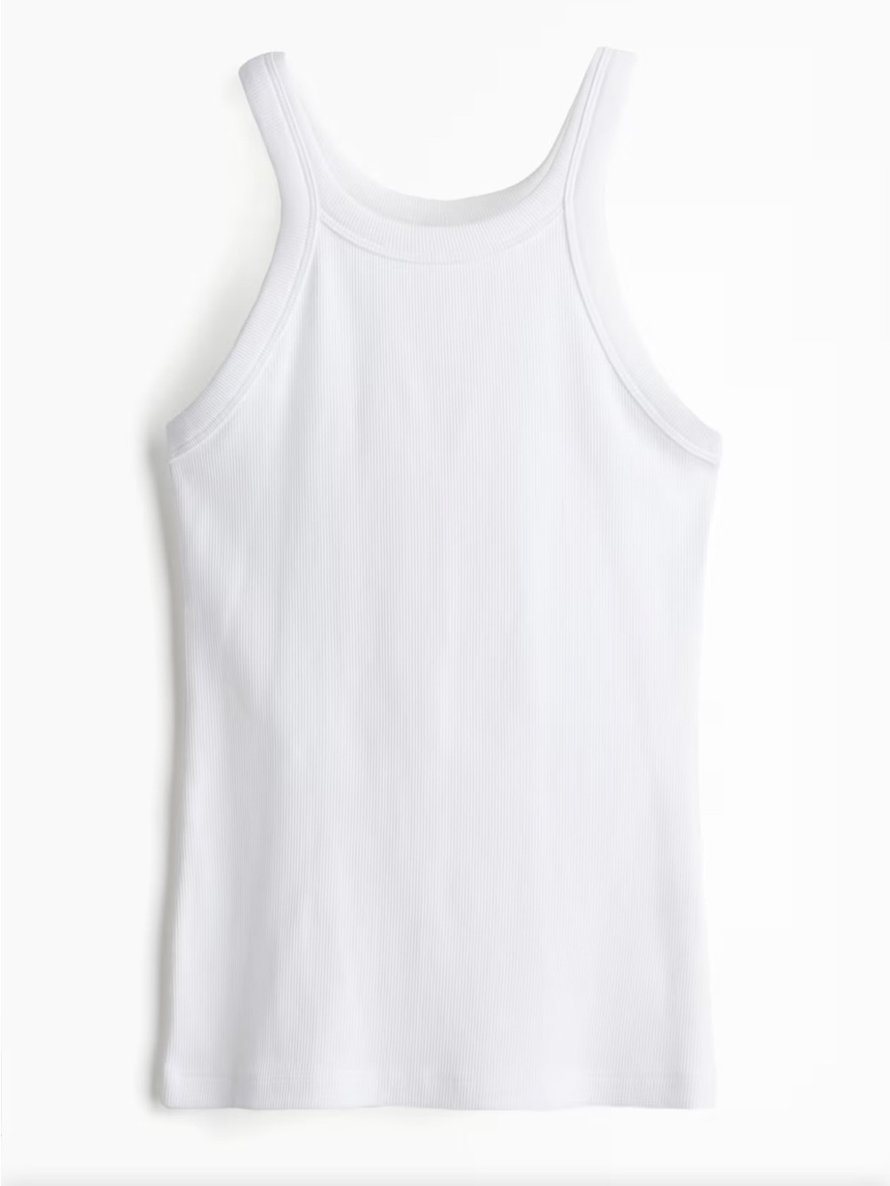 H&M White Ribbed Bandeau Tank